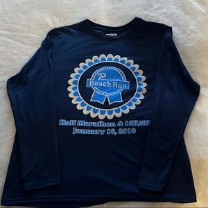 Navy Blue Beach Run Long Sleeve Tee